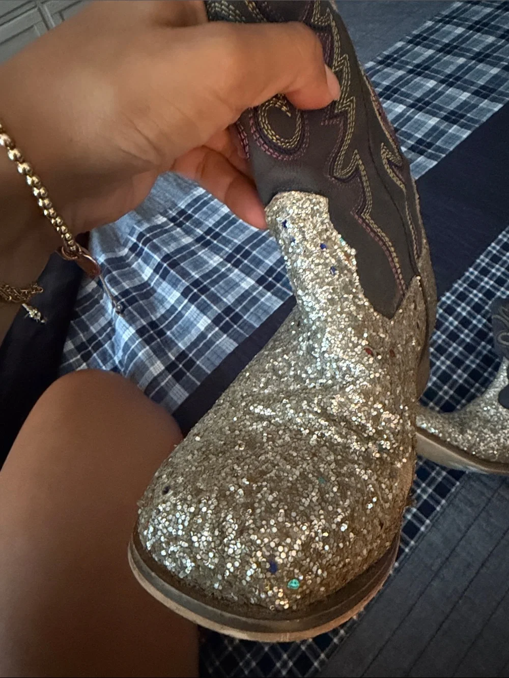 Gold Glitter Western Cowgirl Boots - little girls